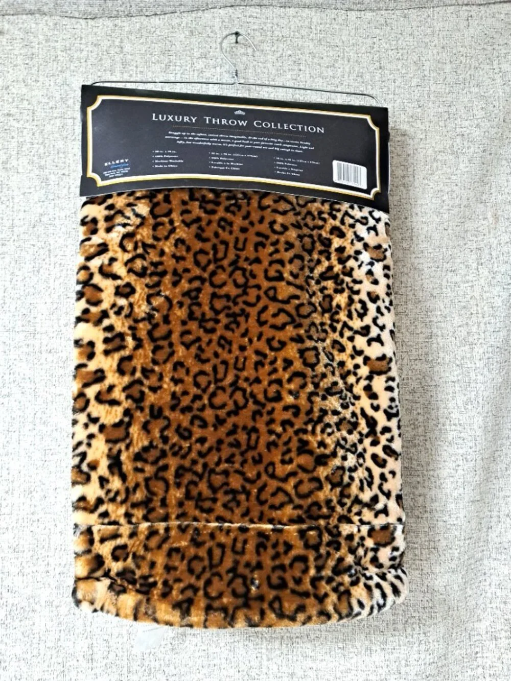 LEOPARD PRINTED SUPER SOFT PLUSH BLANKET THROW 50